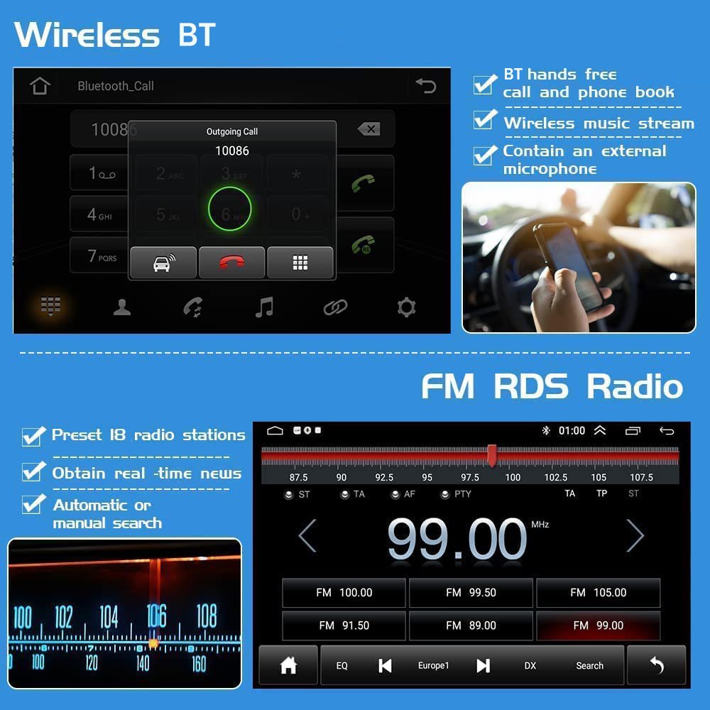 Podofo Android Car Radio 9.7'' 1+32GB/2+64GB For Skoda Octavia 2015 Carplay Android Auto GPS WiFi FM RDS BT