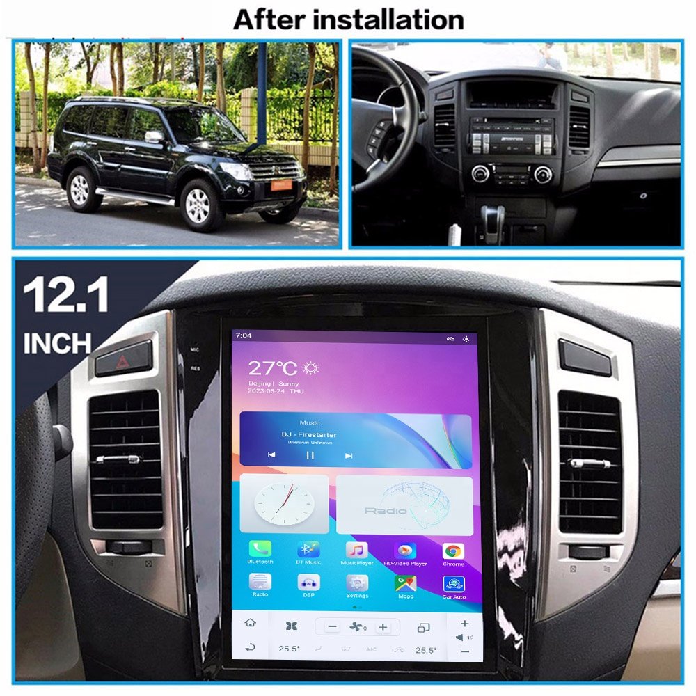 Tesla style Android 11 Car radio for Mitsubishi Pajero V93 V97 2007-2020 Car Multimedia Player Wireless Carplay 4G
