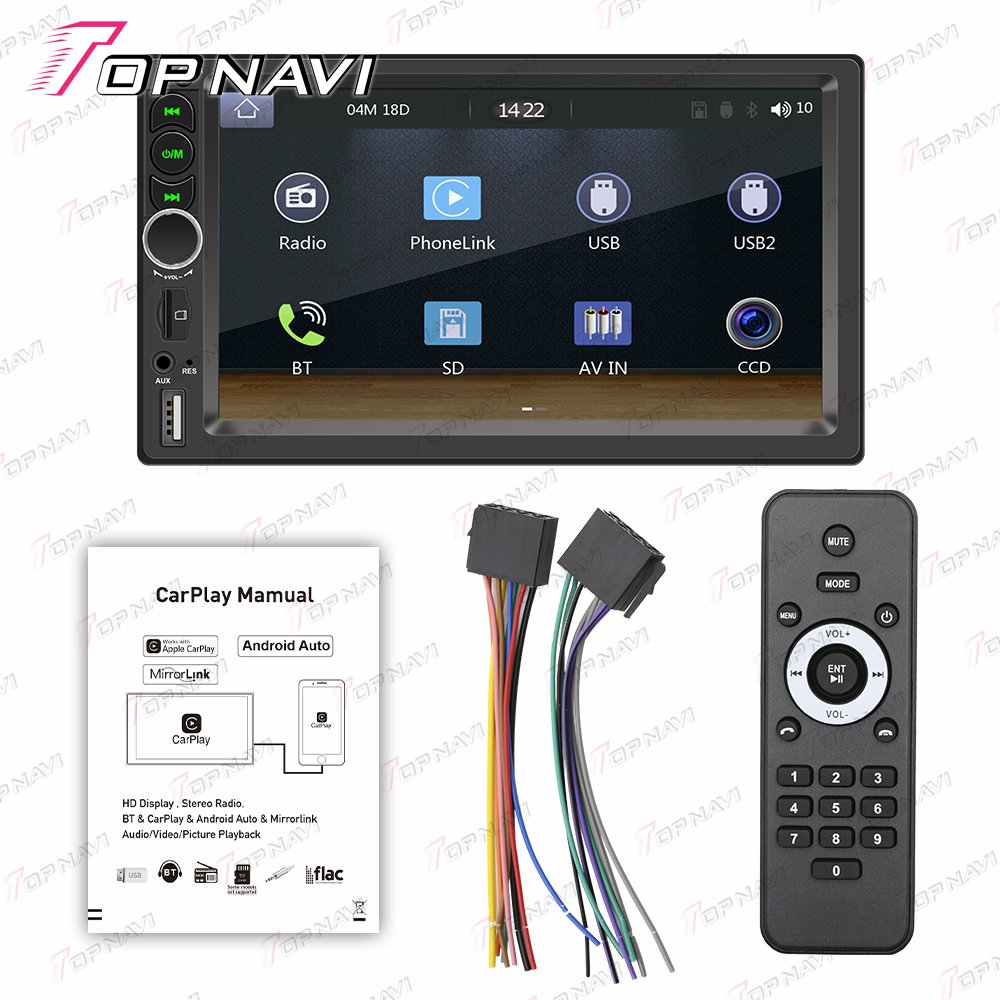 7 Inch Car Multimedia Player Full Touch Screen with Reverse Camara and USB Function Car Stereo for Universal Car