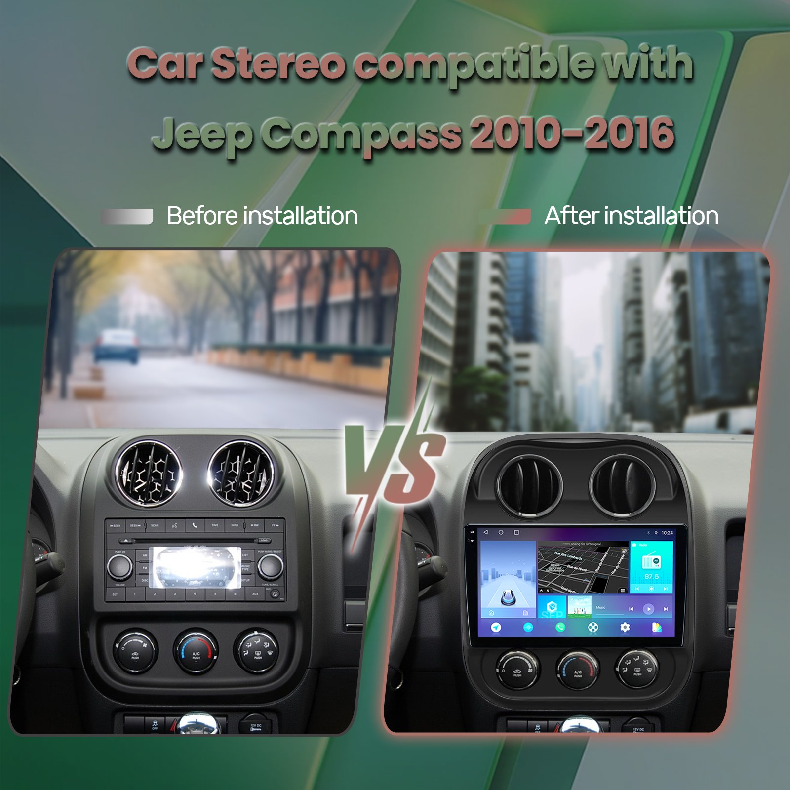 Jeep compass 10-16 Multi-media Player 8 core universal radio 6+128g Car Gps Carplay Auto Android 12 Car Radio