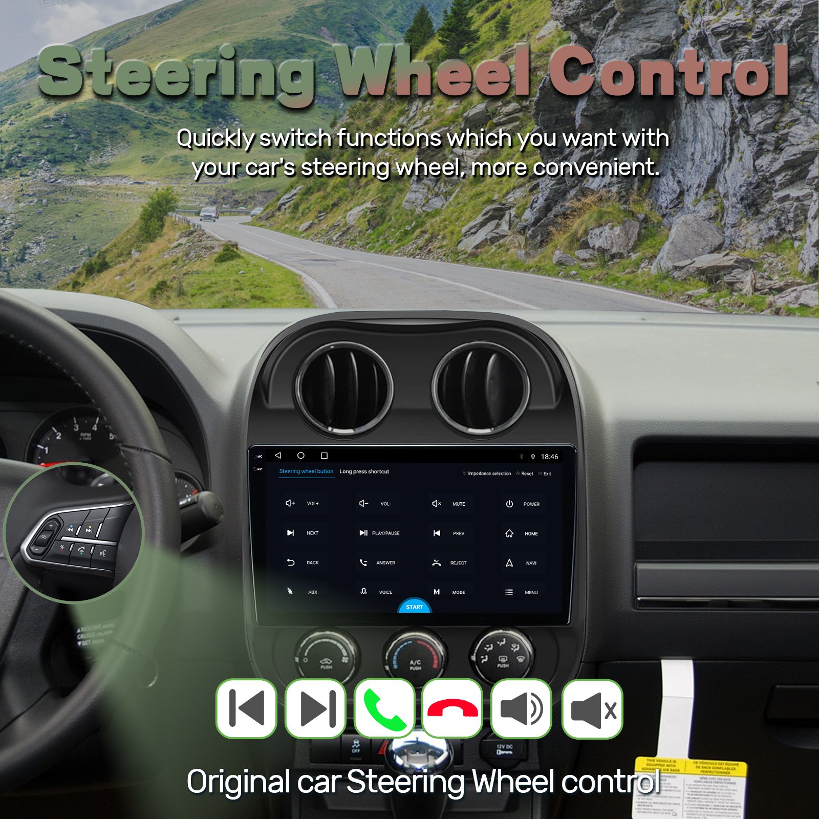 Jeep compass 10-16 Multi-media Player 8 core universal radio 6+128g Car Gps Carplay Auto Android 12 Car Radio