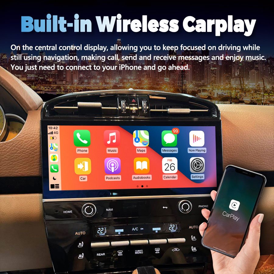 12.3" Carplay Car Radio For Porsche Cayenne 2010-2017 GPS unit upgrade to 2023 Android Touch Screen Multimedia Player Stereo