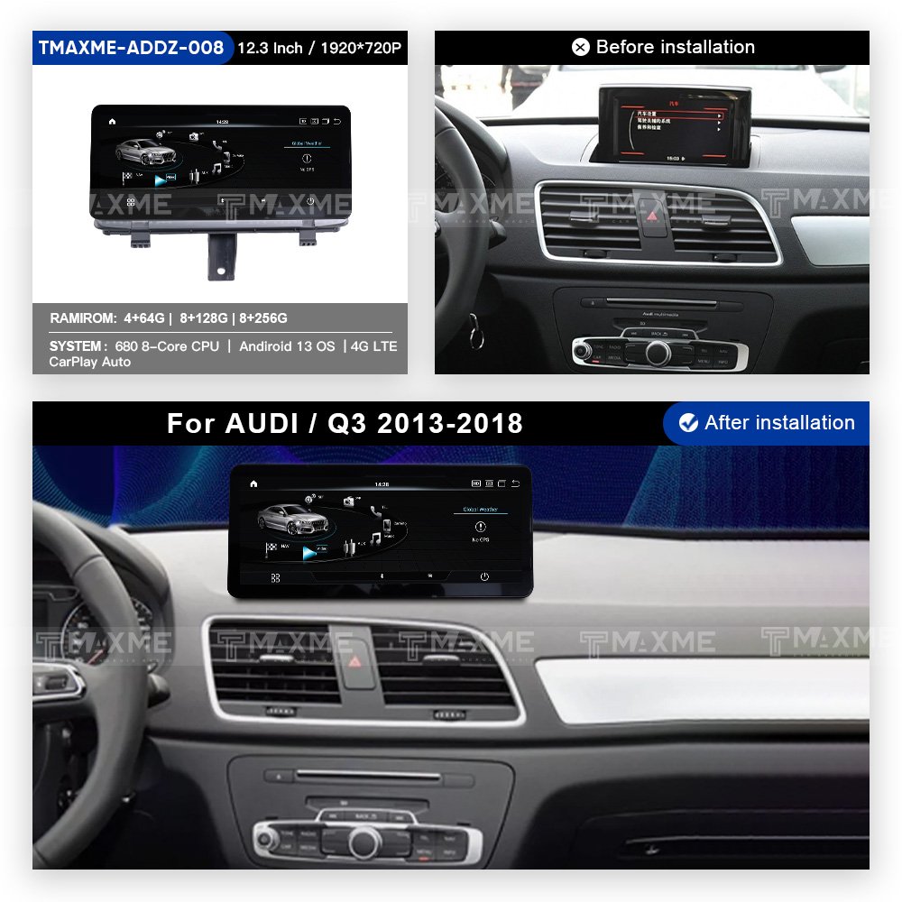 Maisimei KSW Qualcomm 680 car gps dvd player 12.3inch stereo android for-Audi Q3 2013-2018 car navigation with carplay dsp