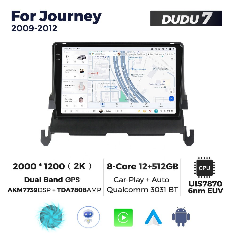Mekede DUDU7 auto electronics Android Screen Multimedia dsp fm support dudu dab dvr dvd bt map for Dodge Journey 2009-2012