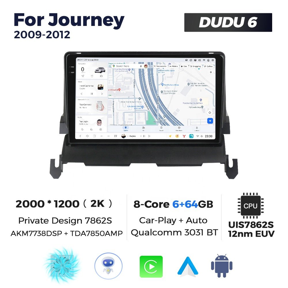 Mekede DUDU7 auto electronics Android Screen Multimedia dsp fm support dudu dab dvr dvd bt map for Dodge Journey 2009-2012