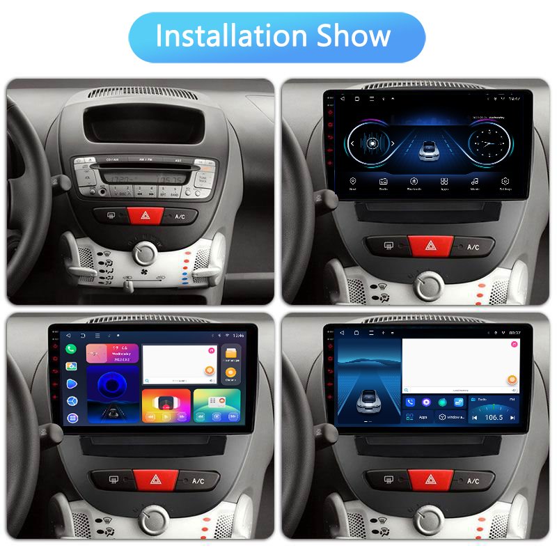 10.1inch 8core 2+32G Android auto Car Radio Multimedia Player for Peugeot 107 Toyota Aygo Citroen C1 2005-2014 Navigation GPS