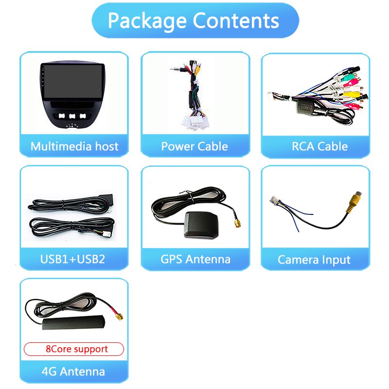 10.1inch 8core 2+32G Android auto Car Radio Multimedia Player for Peugeot 107 Toyota Aygo Citroen C1 2005-2014 Navigation GPS