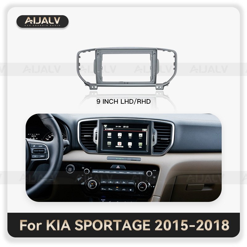 New android car player fascia For For KIA SPORTAGE 2015-2018 9 inch car radio frame interior accessories Installation car frame