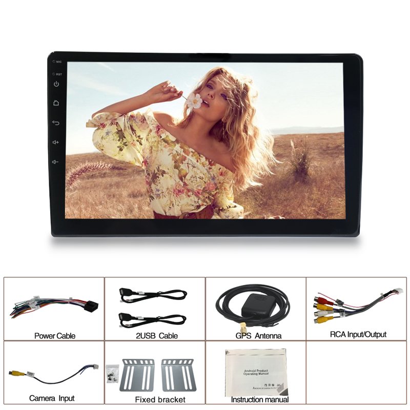 Wireless Carplay Universal 10.1 Inch 1 Din Touch Screen Rotatable Stereo Dvd Player 360 Degree Android 11 Car Rotating Car radio
