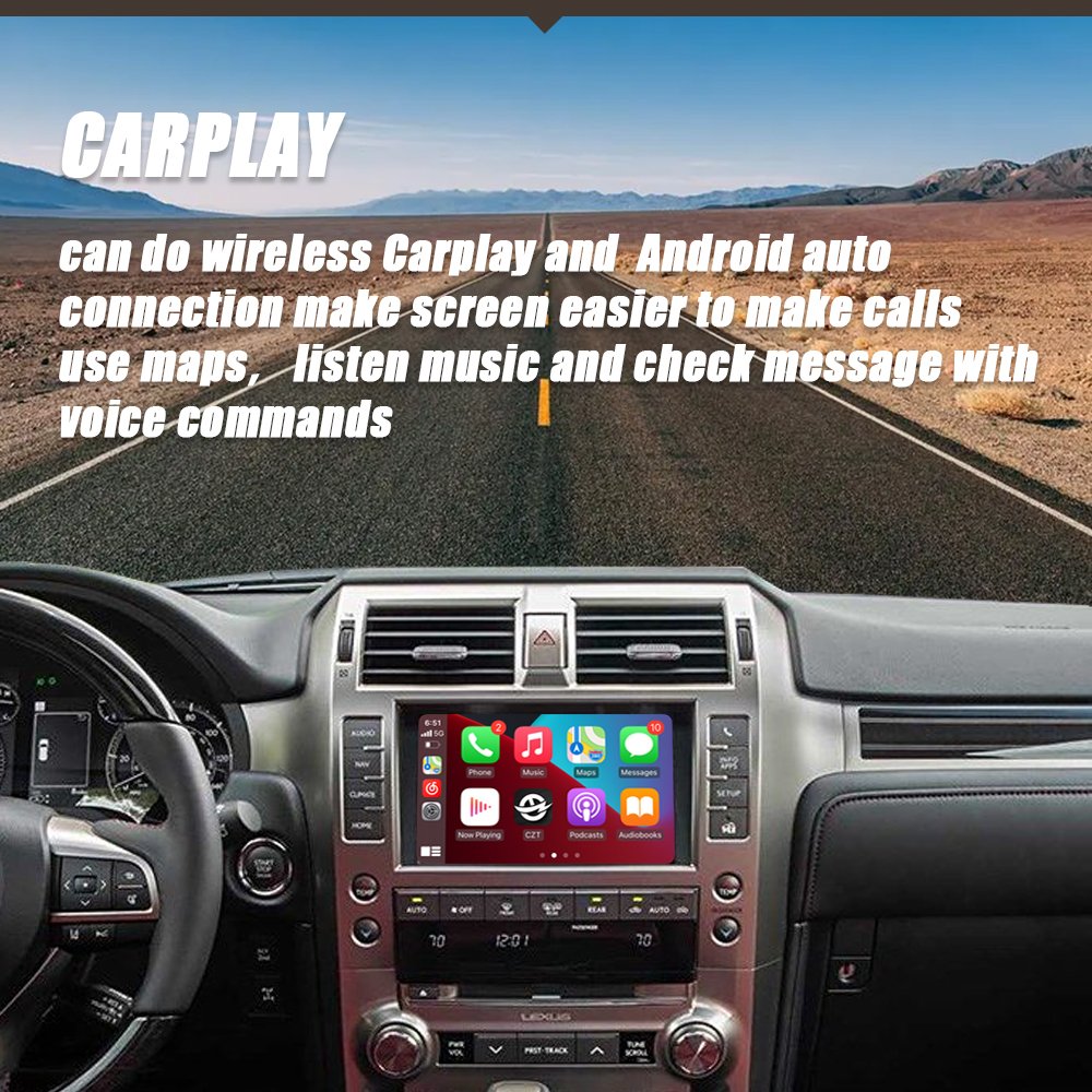 CZT-AUTO Video Carplay Interface For Lexus GX460 2015-2021 Mirror Link Radio Player Wireless Car play Android Auto Navigation