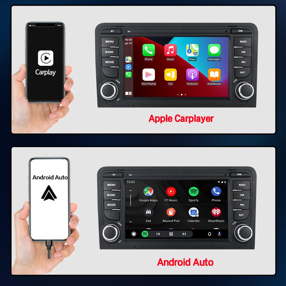 Factory prices Audi A3 2003-2013 Car Radio Player 7inch Stereo Android 13 Auto Mirror Link Fm Bt Carplay Touch Screen 4g W-ifi