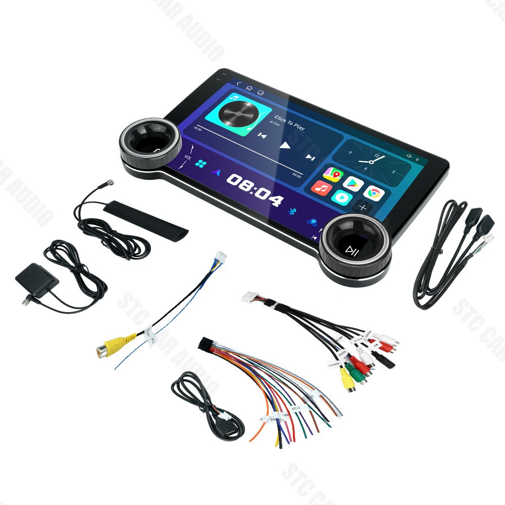 10.1 Inch Android Diamond Carplay incell QLED Screen GPS Radio Dual knobs with Reversing Aid Combination Car Player