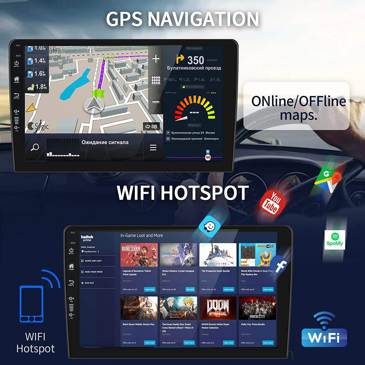 2 Din 9/10 Inch Android Car Radio 2G 32G Universal Multimedia Player Carplay Android Auto Autoradio Stereo Bluetooth