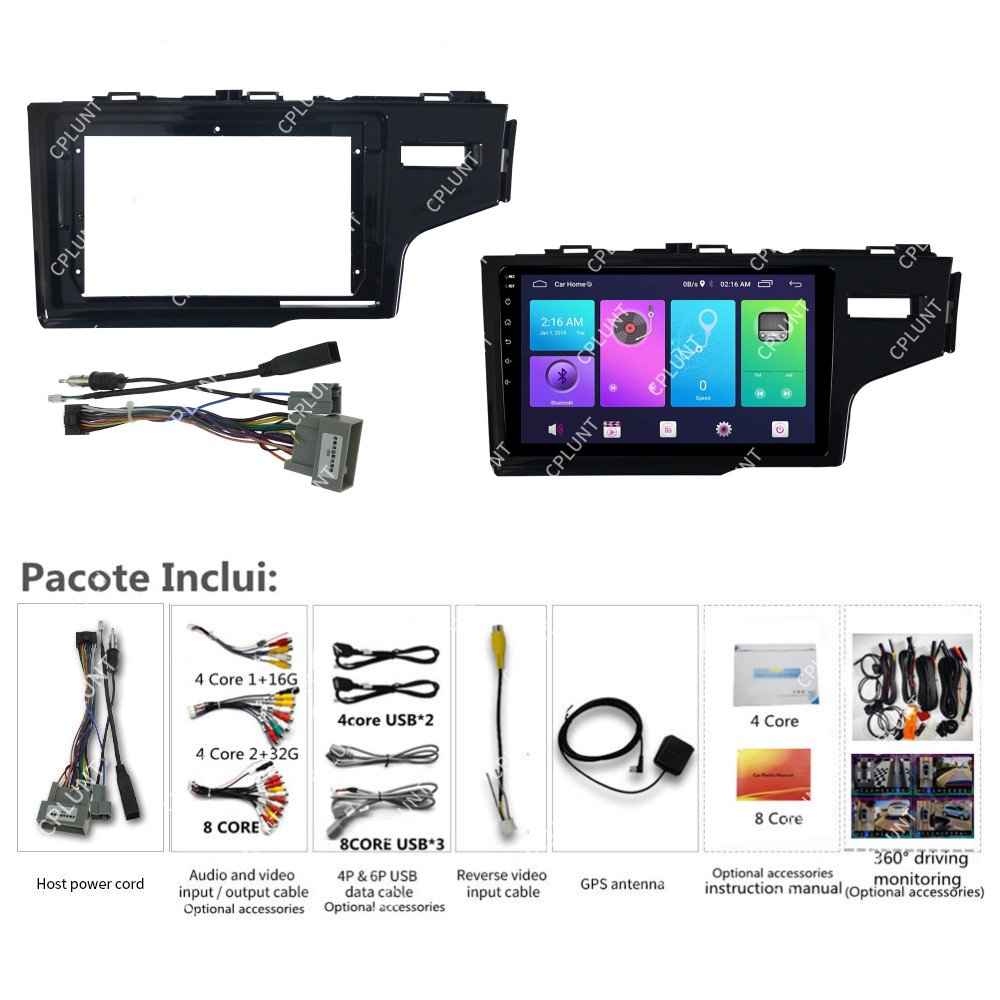 Car DVD Player Frame For HONDA FIT JAZZ 2014-2019 RHD 10.1INCH Touch screen Android radio Farme stereo