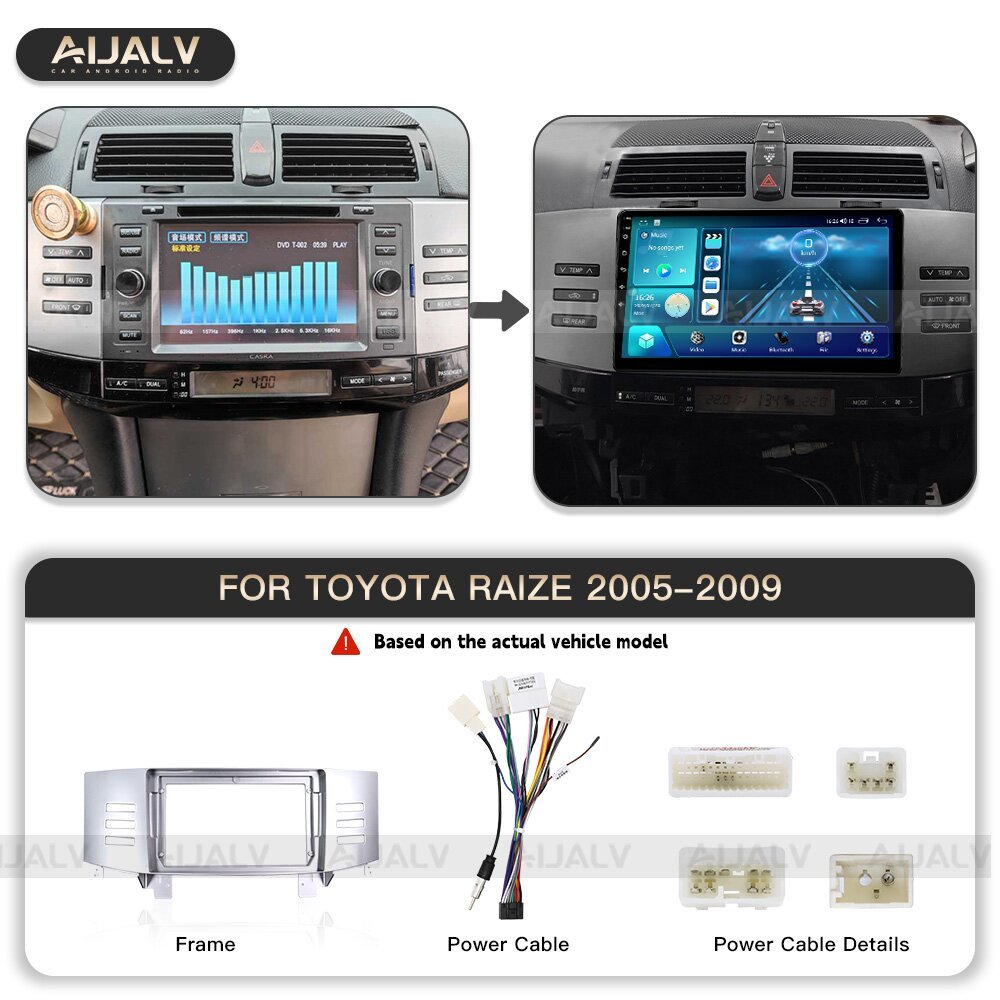 Aijia Car Fascia for TOYOTA RAIZE/REIZ/MARK X 2005-2009 2010-2021 all series car Navigation Screen Dash Panel stereo frame