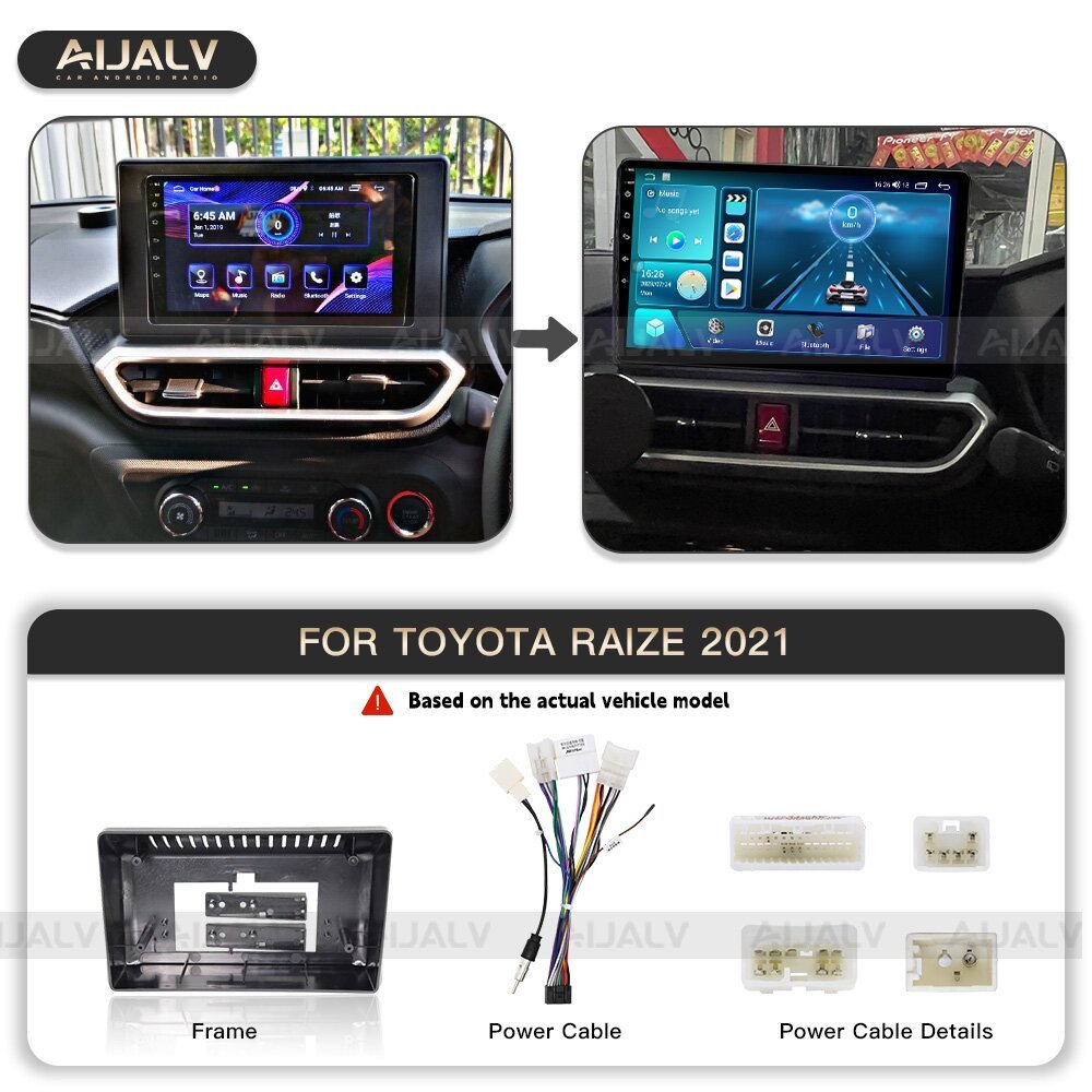 Aijia Car Fascia for TOYOTA RAIZE/REIZ/MARK X 2005-2009 2010-2021 all series car Navigation Screen Dash Panel stereo frame