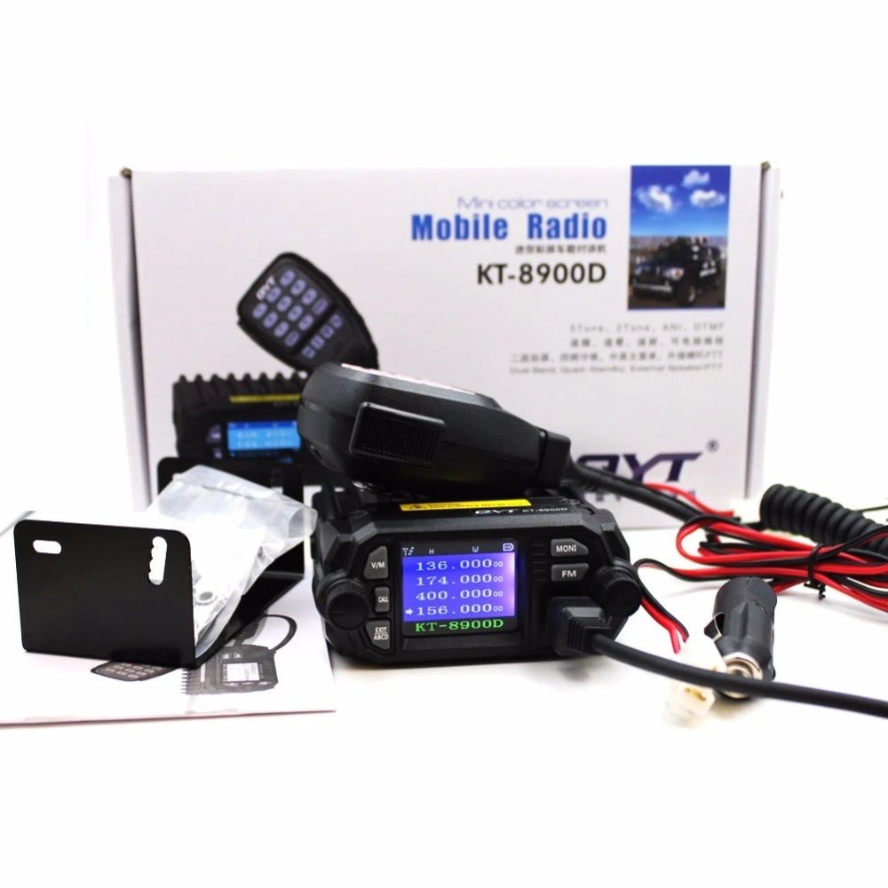 QYT Car Radio KT-8900D 25W Dual Band Walkie Talkie Vehicle Radio Quad Display UHF VHF 136-174&400-480MHz KT8900D Mobile Radio