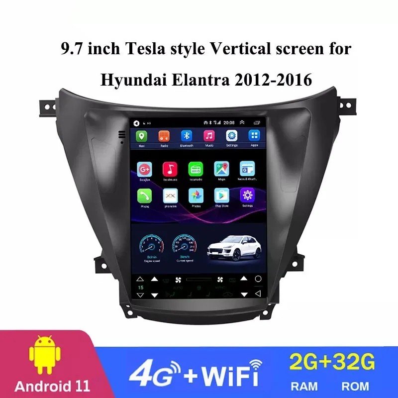 2Din Car Radio Android for HYUNDAI ELANTRA 2012-2015 Speaker Stereo Navigation 9.7" Carplay Multimedia Head Unit