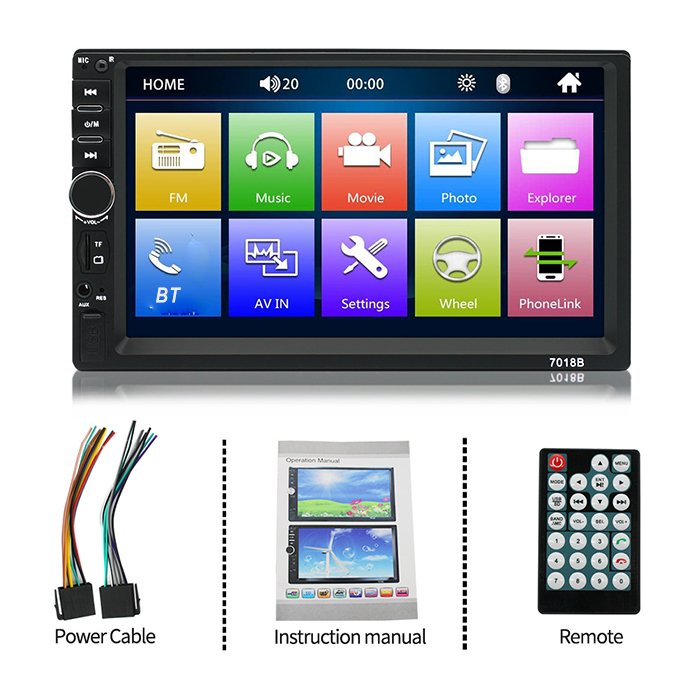 7inch HD LCD Touch Screen BT 2din Audio Car Stereo 7018B 7 Inch 2 Din Car Radio MP5 Video Player with Rear View Camera