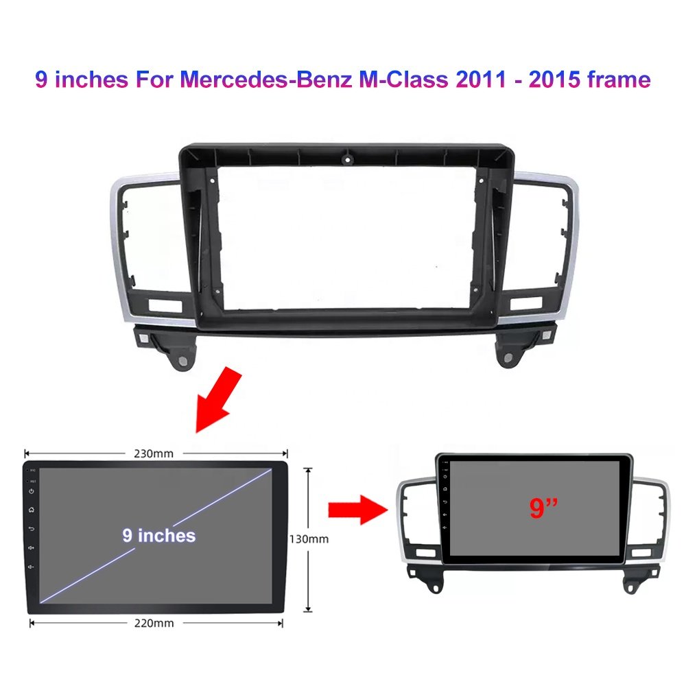 Jmance 9" Screen Android auto Carplay DVD Player Double din car radio navigation For Mercedes-Benz M-Class 2011 - 2015