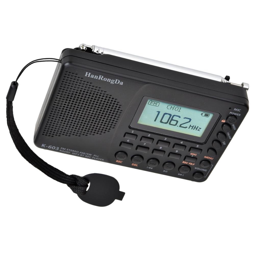 Portable All Band Radio Receiver K603 FM Stereo Record
