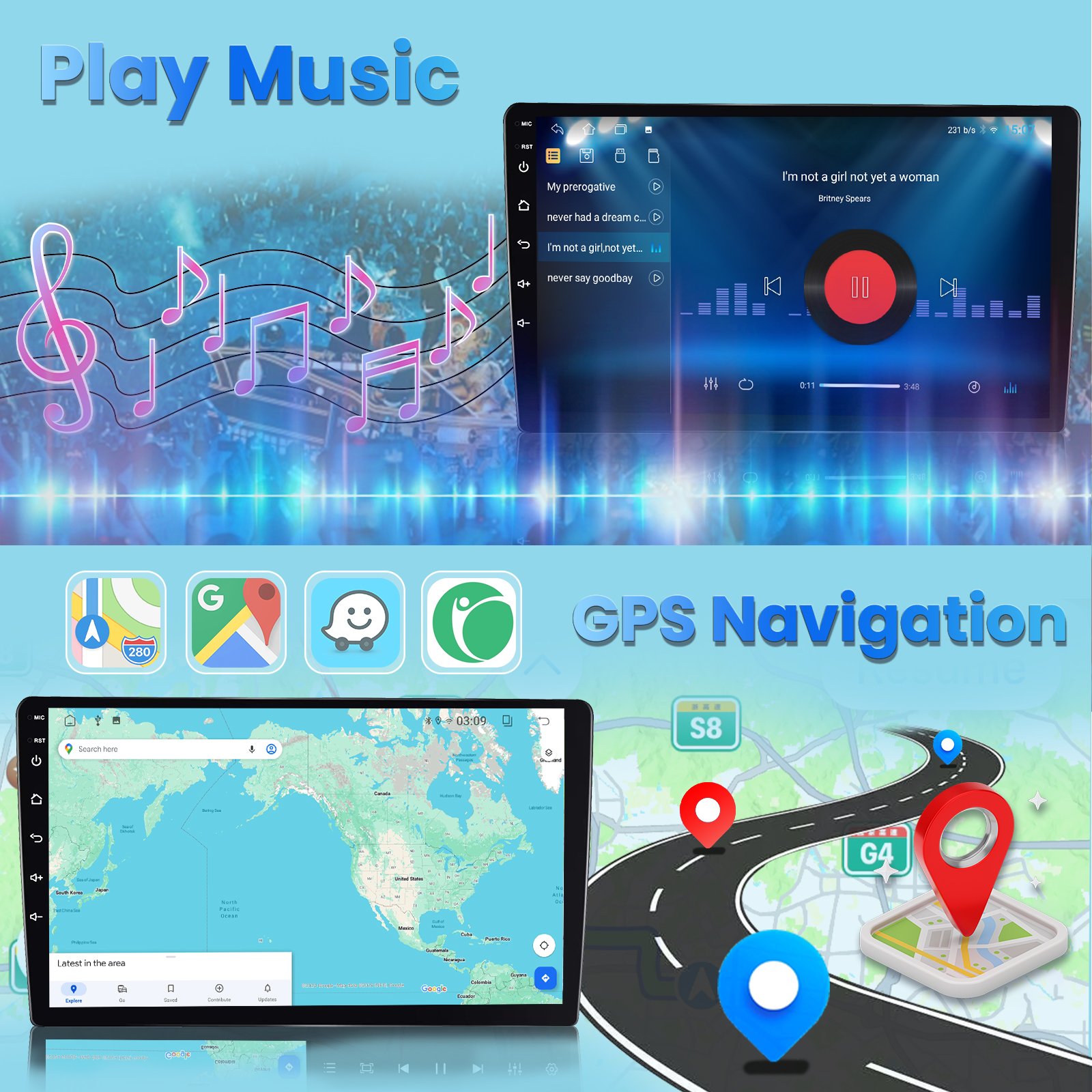 9 Inch 2din Car Player Audio Stereo TS10 8 Core Android Radio Touch Screen Universal Multimedia Car Radio Auto Stereo