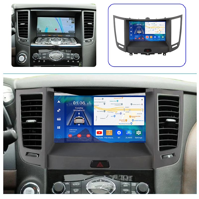 2 DIN Android 13 Radio For Infiniti FX35 FX37 2009-2012 Car Multimedia Carplay Stereo GPS Navigation Head Unit Video Player