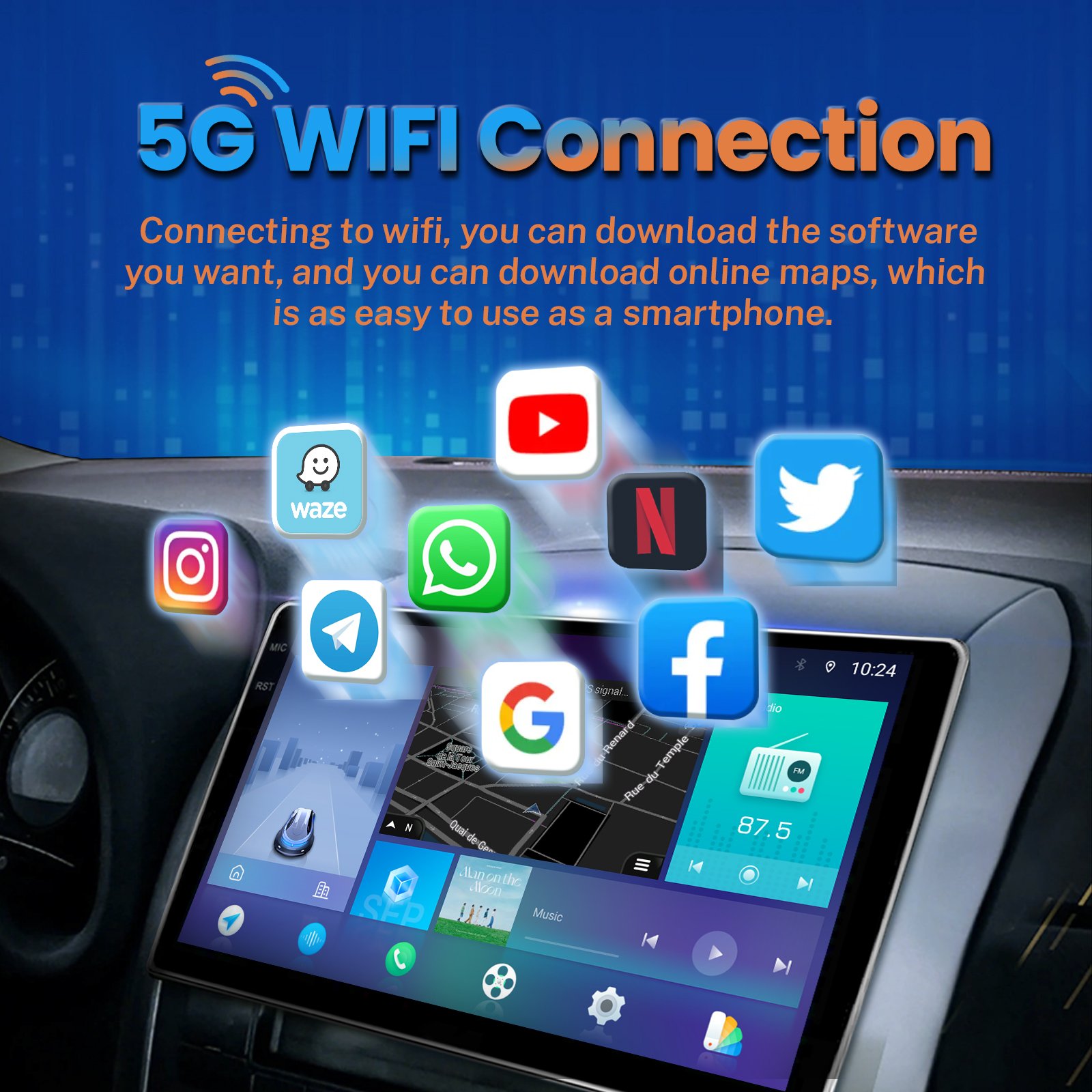Chevrolet Silverado 2014-2018 Car Radio 13.1 Inch TS10 Android12 4+64g Radio Bluetooth Radio with Bluetooth Android Car Player