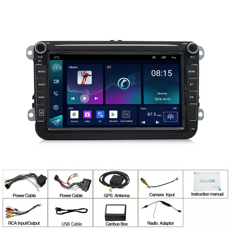 8 inch android autoradio car stereo radio GPS player with wifi BT android car video for VW/Volkswagen