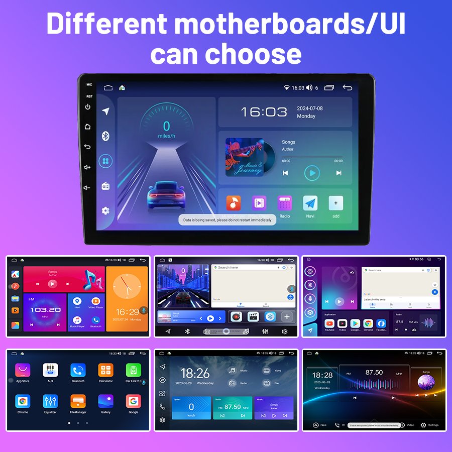 7"9"10"Universal 1280*800 IPS screen 4 core 1G + 32g car DVD player Stereo audio 2 Din Android car radio GPS navigation
