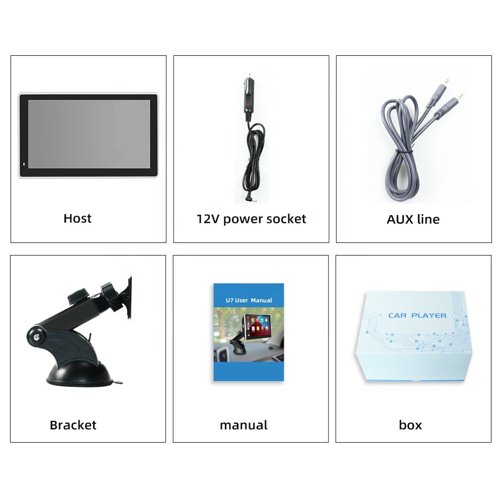 Car Stereo Support FM Receiver with Remote Carplay Android Auto 7inch Digital Resistive Touch Screen Car Audio
