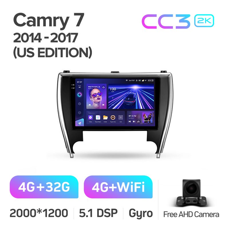 TEYES CC3 2K Car DVD Player For Toyota Camry 7 XV 50 55 2014-2017 10 Inch Car Stereo DVD Video Audio Player