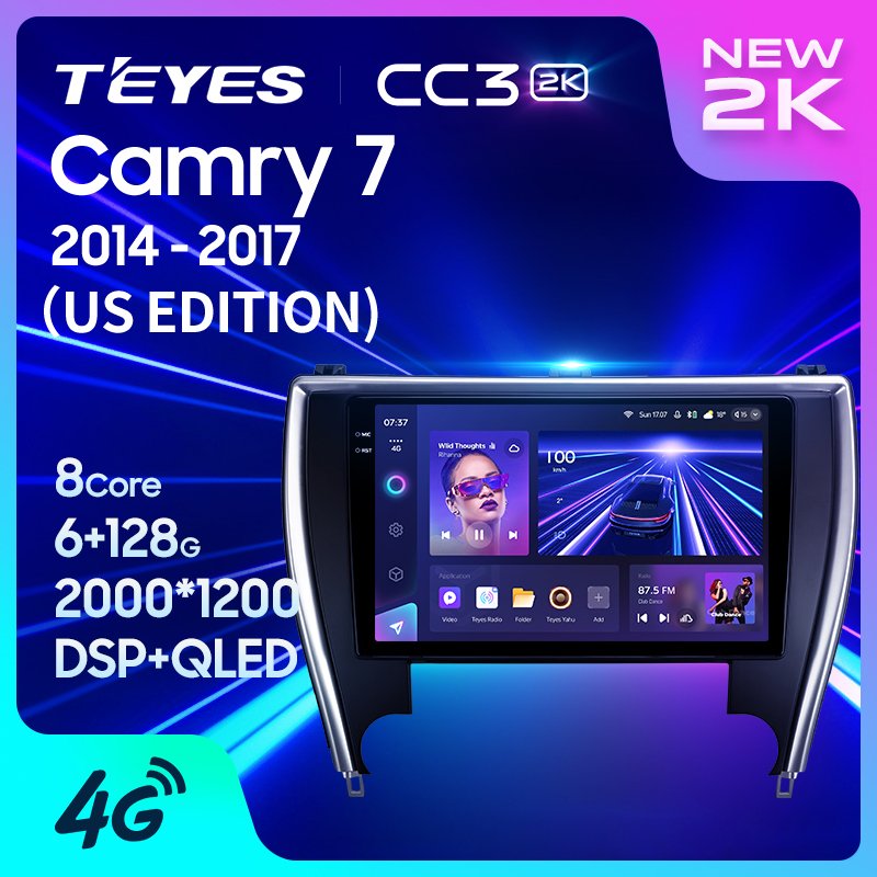 TEYES CC3 2K Car DVD Player For Toyota Camry 7 XV 50 55 2014-2017 10 Inch Car Stereo DVD Video Audio Player
