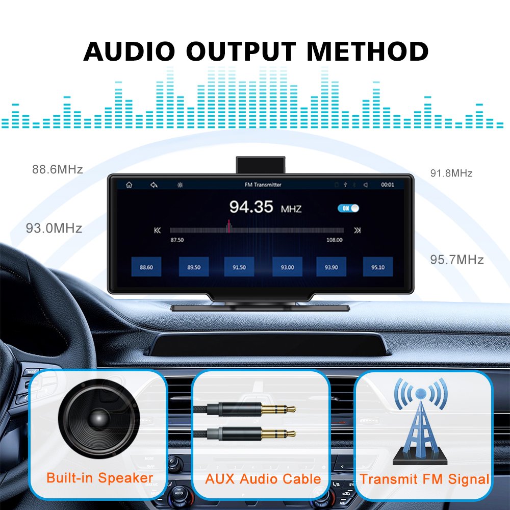 TOPNAVI 10.26 Inch Android 10 Portable Multimedia Touch Screen Radio Tuner Universal Wireless Dashboard Carplay DSP Android 10
