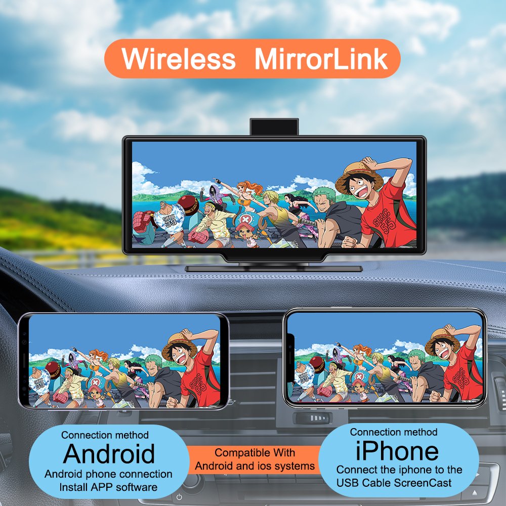 TOPNAVI 10.26 Inch Android 10 Portable Multimedia Touch Screen Radio Tuner Universal Wireless Dashboard Carplay DSP Android 10