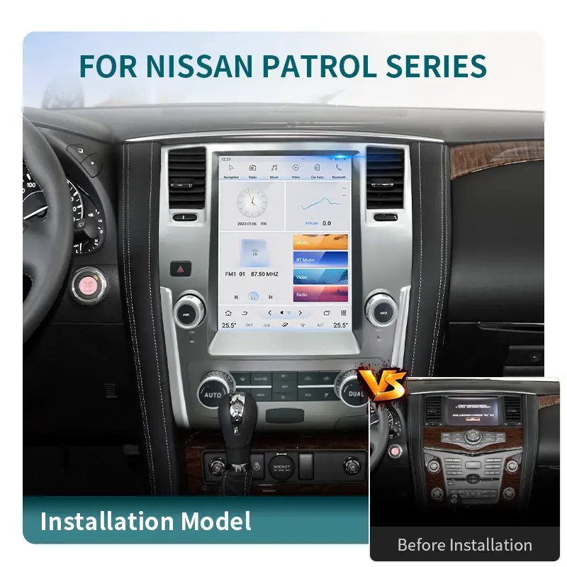 12.1 Inch Car Screen For NISSAN Patrol Y62 2013-2017 Android13 GPS Navigation Auto Radio Player Stereo