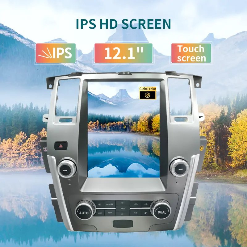 12.1 Inch Car Screen For NISSAN Patrol Y62 2013-2017 Android13 GPS Navigation Auto Radio Player Stereo