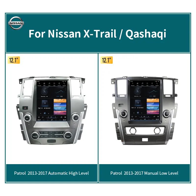 12.1 Inch Car Screen For NISSAN Patrol Y62 2013-2017 Android13 GPS Navigation Auto Radio Player Stereo