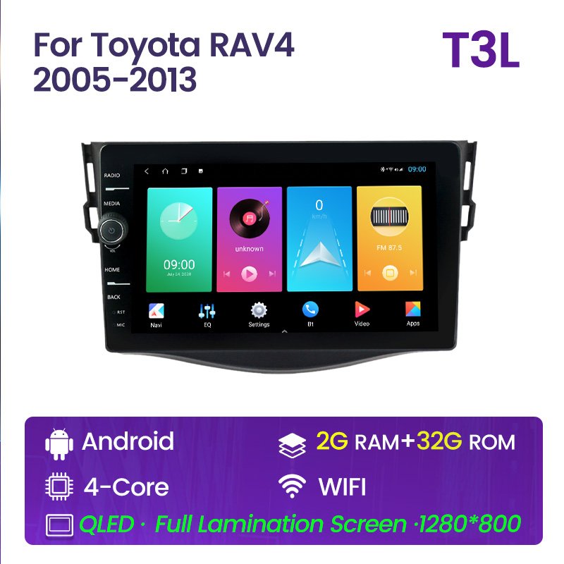 New For Toyota RAV4 2005 2006 2007 2008 2009 2010 2011-2013 Car Multimedia RDS FM Radio Video Audio DVD Stereo Player Navigation