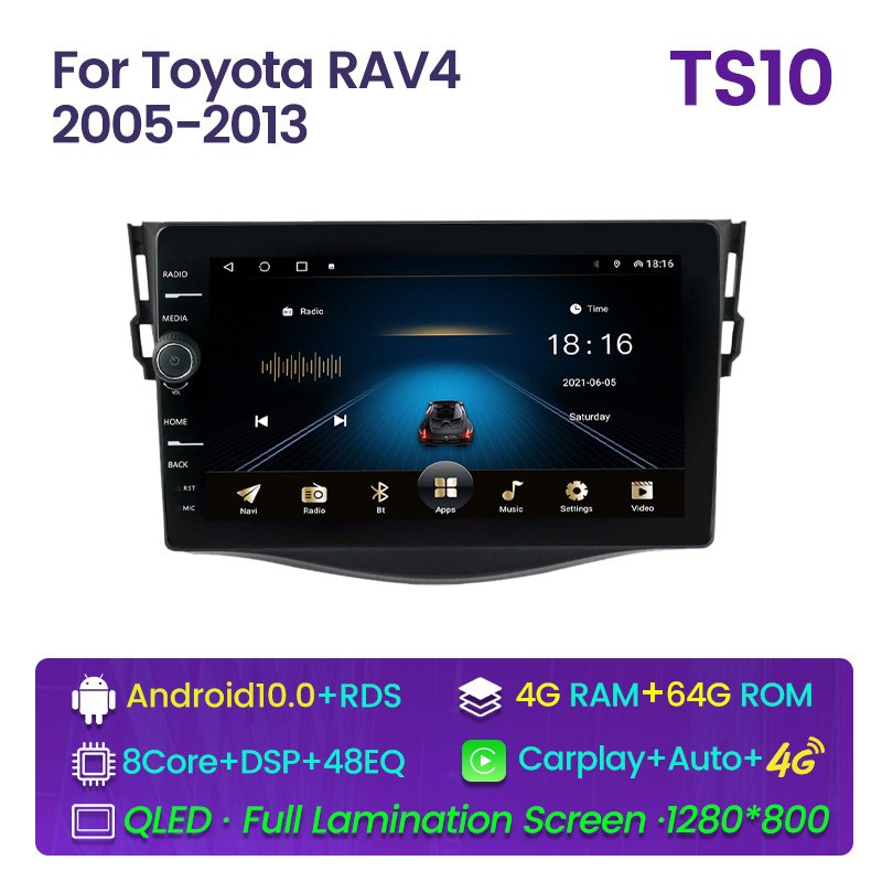 New For Toyota RAV4 2005 2006 2007 2008 2009 2010 2011-2013 Car Multimedia RDS FM Radio Video Audio DVD Stereo Player Navigation