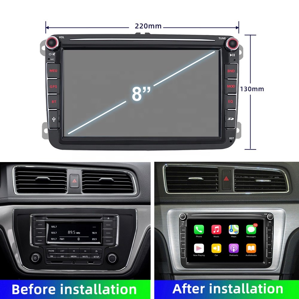 Double Din 8 Inch Android Radio Touch Screen Car Video Gps For Vw Magotan Car DVD Player Navigation