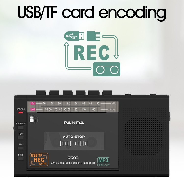 Portable Vintage Fm Audio Cassette Usb/TF Music Player 2 Band radio Mp3 Player Cassette Tape Player radio Recorder With Cassette