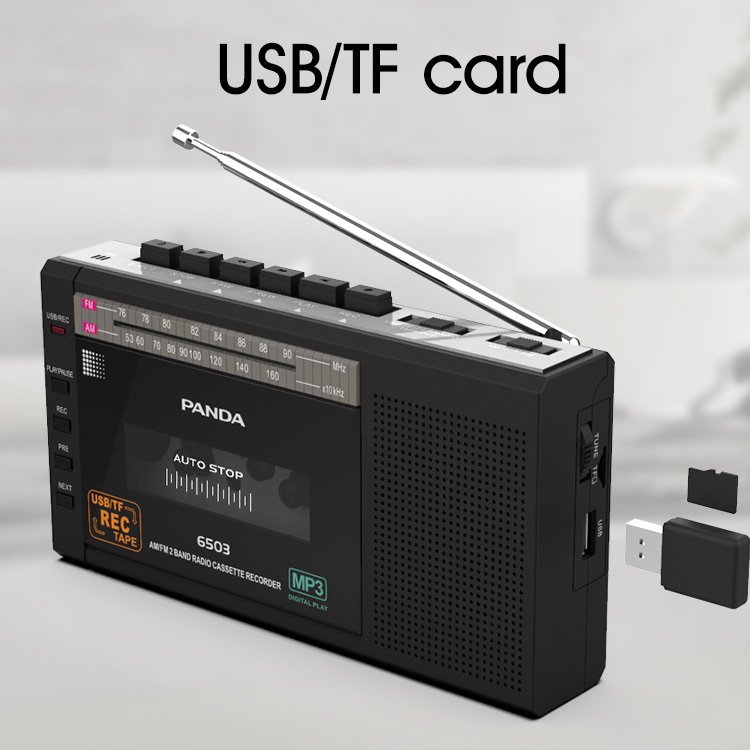 Portable Vintage Fm Audio Cassette Usb/TF Music Player 2 Band radio Mp3 Player Cassette Tape Player radio Recorder With Cassette