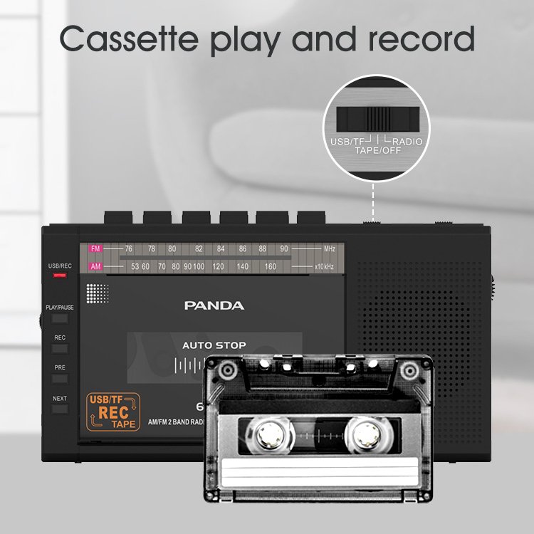 Portable Vintage Fm Audio Cassette Usb/TF Music Player 2 Band radio Mp3 Player Cassette Tape Player radio Recorder With Cassette