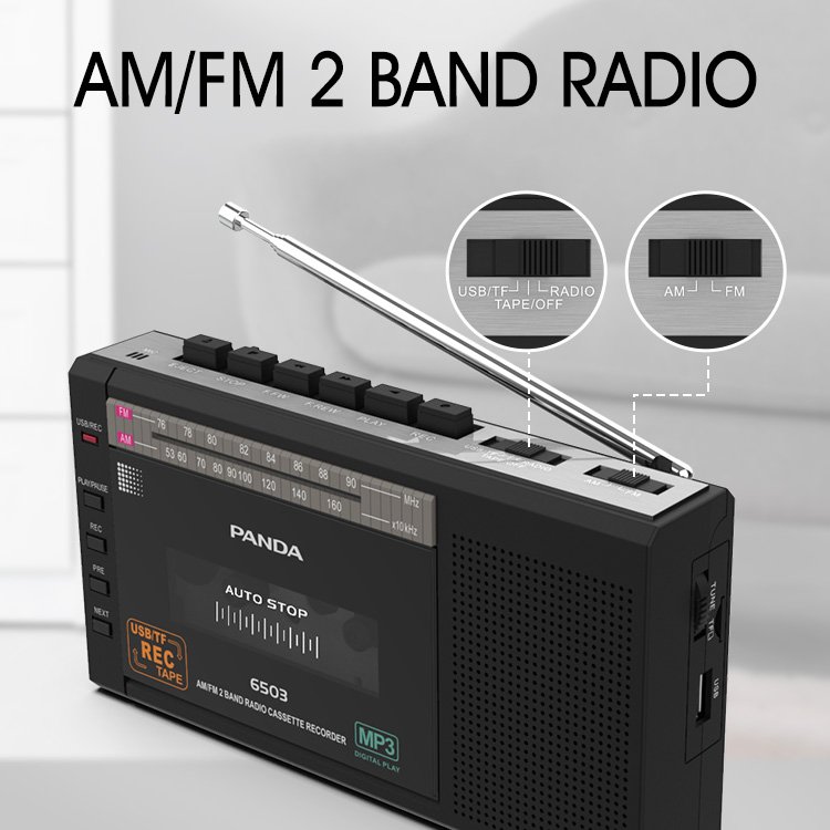 Portable Vintage Fm Audio Cassette Usb/TF Music Player 2 Band radio Mp3 Player Cassette Tape Player radio Recorder With Cassette