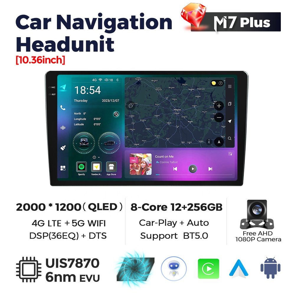 Navifly M7 car dvd player radio 2K QLED screen FM DSP 5G WIGI BT5.0 AUTO SWC Support DVR for universal toyota VW BMW AUDI BENZ
