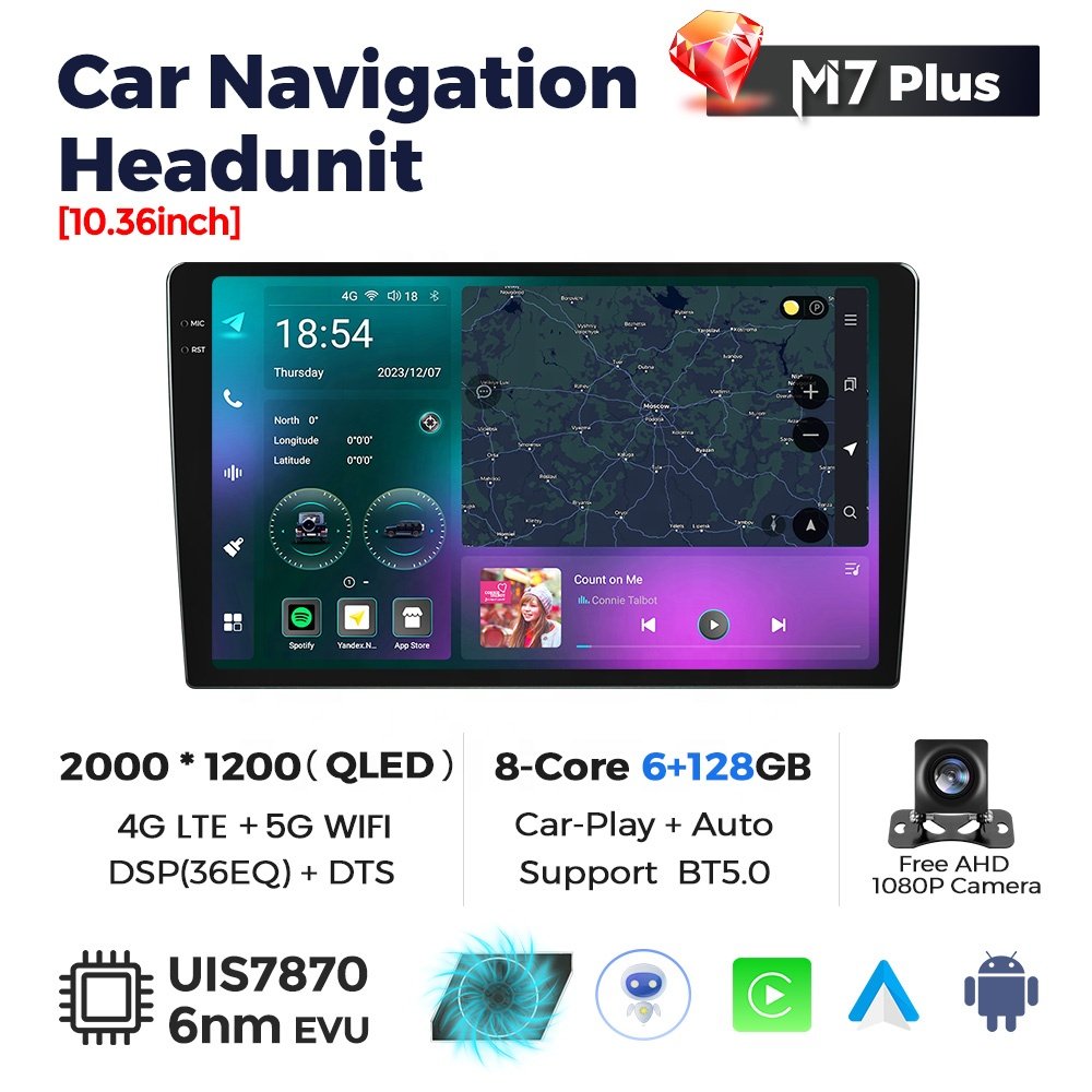 Navifly M7 car dvd player radio 2K QLED screen FM DSP 5G WIGI BT5.0 AUTO SWC Support DVR for universal toyota VW BMW AUDI BENZ