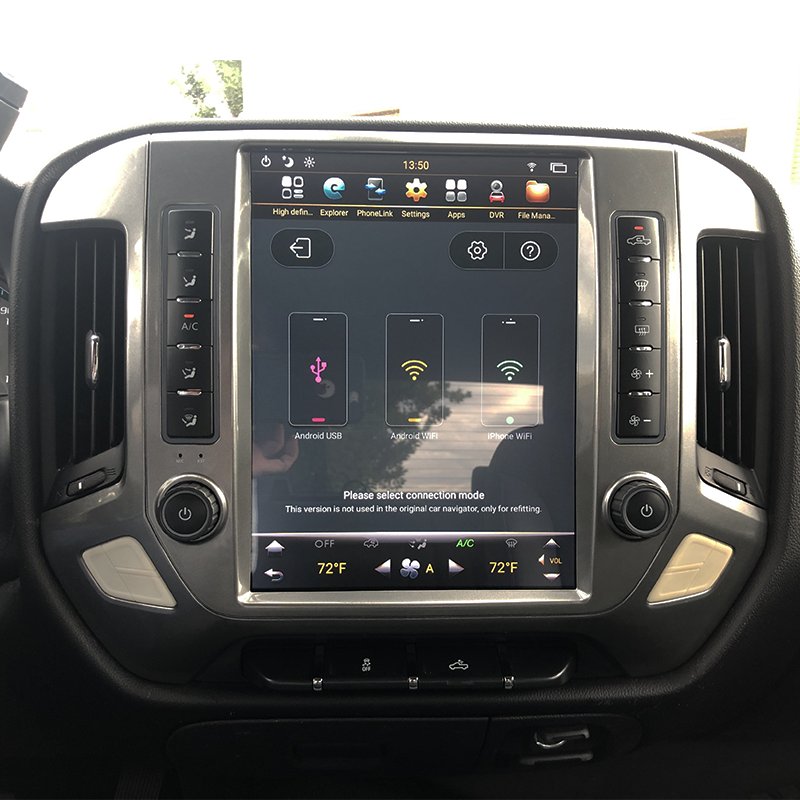 Carplay Navigation Upgrade Tesla Style Screen Smart Radio for Chevrolet Silverado 1500 2500 3500 GMC 2014-2019