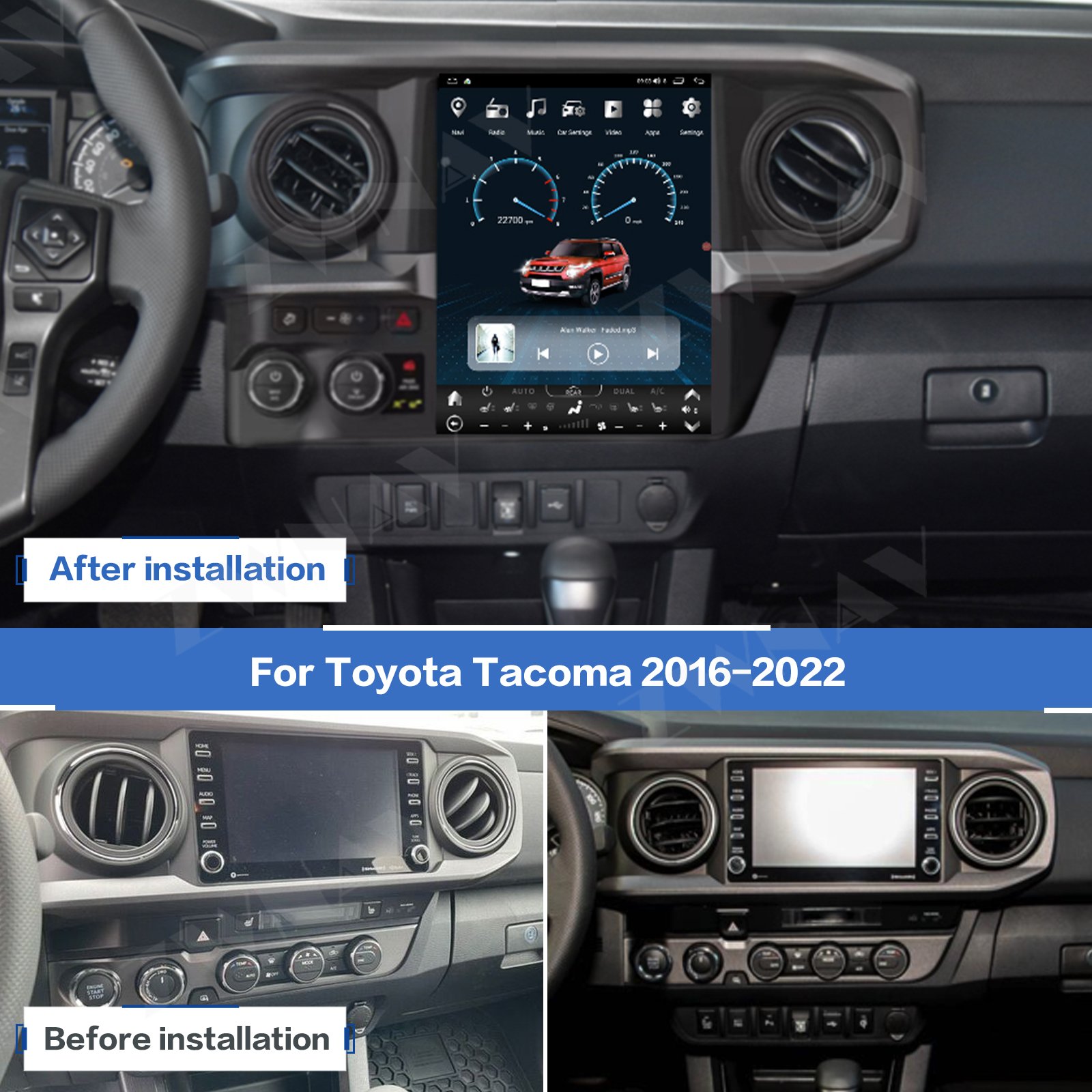 ZWNAV 12.1 inch Android 13 Car Radio Carplay For Toyota Tacoma 2016 - 2022 Multimedia Stereo Head Unit GPS Navigation