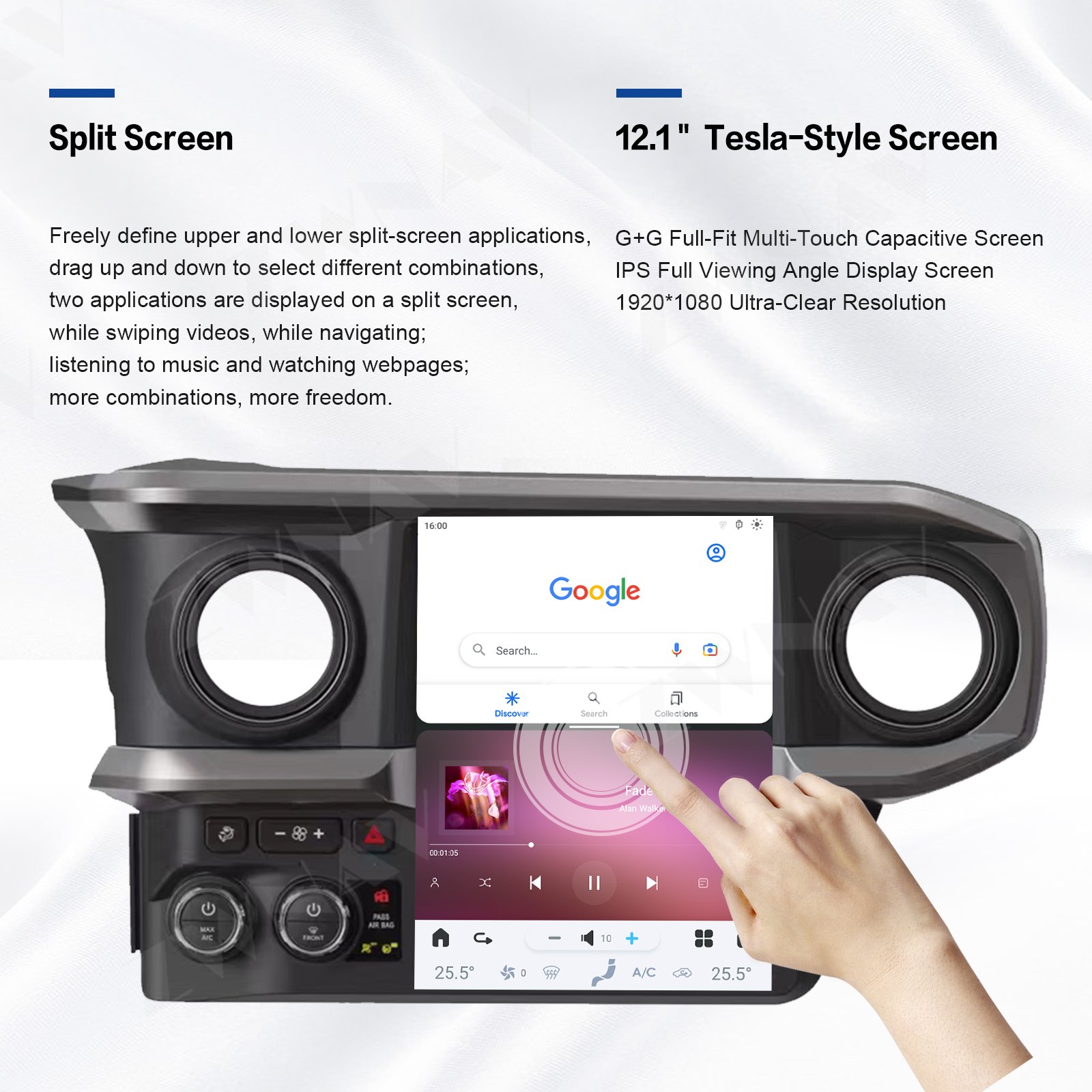 ZWNAV 12.1 inch Android 13 Car Radio Carplay For Toyota Tacoma 2016 - 2022 Multimedia Stereo Head Unit GPS Navigation